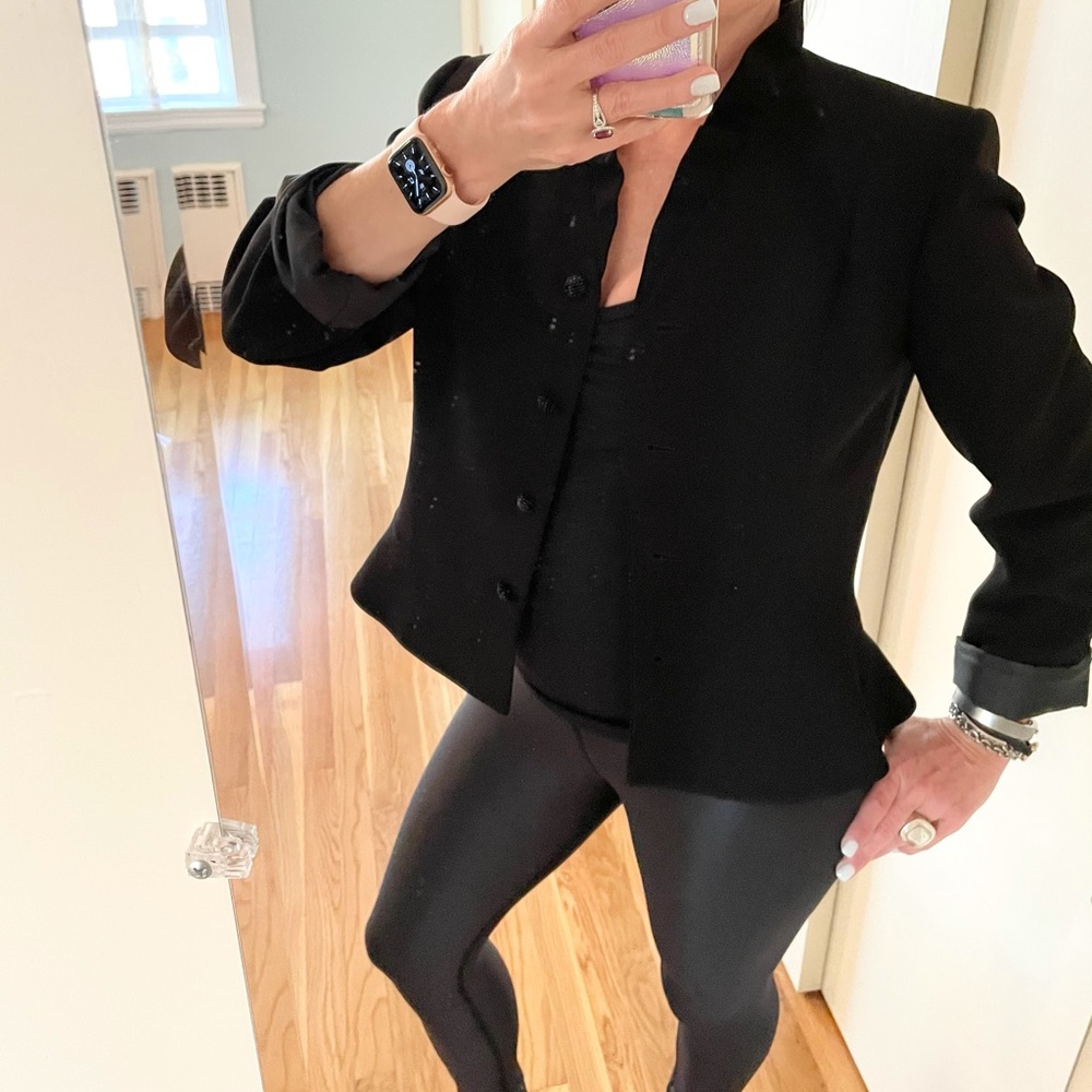 Tahari by Arthur S Levine Peplum Black Blazer